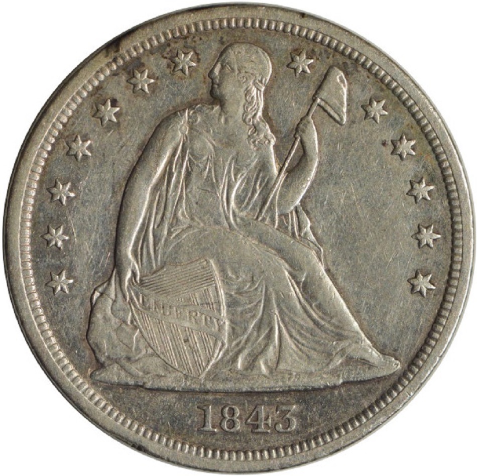 1843-$1-Liberty-Seated-Silver-Dollar-#3